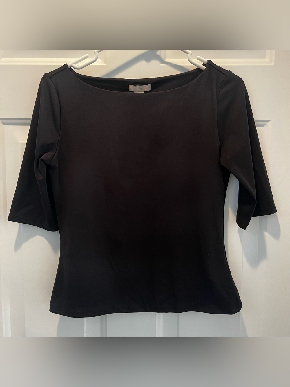 Black Women's Boat Neck Top